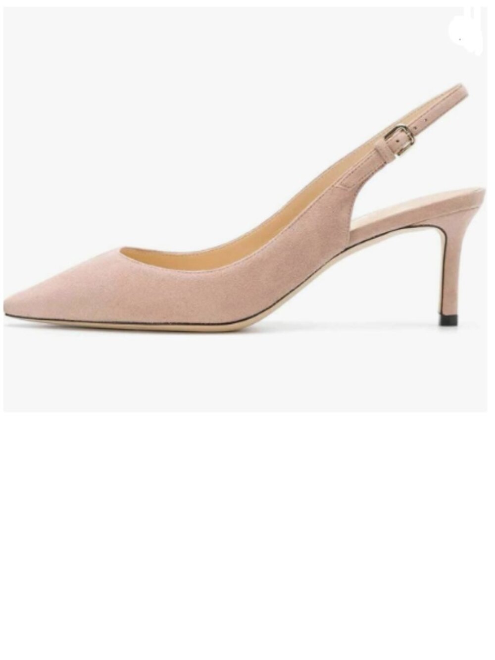 FSJ Beige Suede Slingback Pumps Mid Heels Sandals Pointy Toe Comfortable Shoes